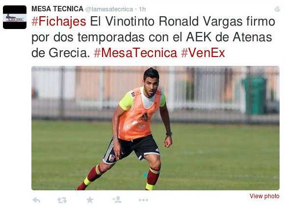 «Υπέγραψε διετές συμβόλαιο με την ΑΕΚ ο Βάργκας»