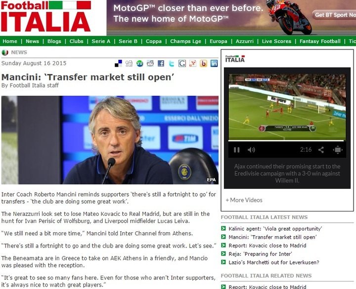 Football-Italia: "Στην Ελλάδα η Ίντερ για το φιλικό με την ΑΕΚ"!!!