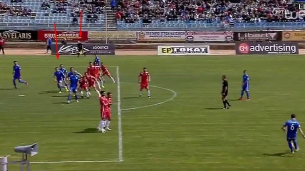 Εγινε και αυτό: Πέντε παίκτες και δύο μέτρα οφσάιντ στο γκολ της Λαμίας! (VIDEO)