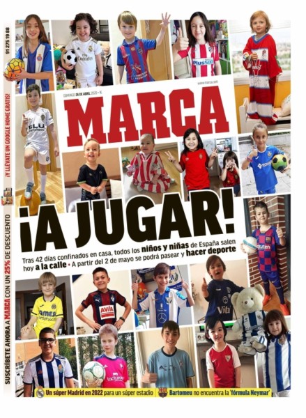 Απίθανο πρωτοσέλιδο Marca: «Παιδιά, βγείτε παίξ'τε με τις φανέλες των ομάδων σας»