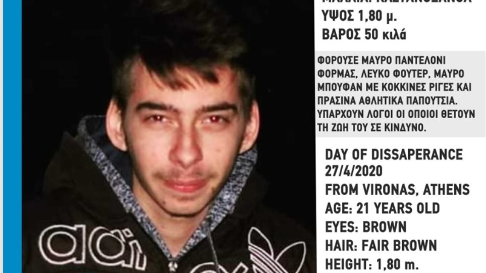 Βύρωνας: Εξαφανίστηκε 21χρονος