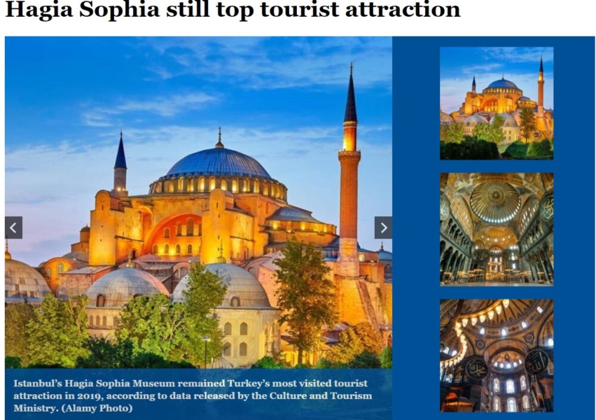 Η Αγιά Σοφιά το κορυφαίο αξιοθέατο της Τουρκίας και το 2019 (ΦΩΤΟ)