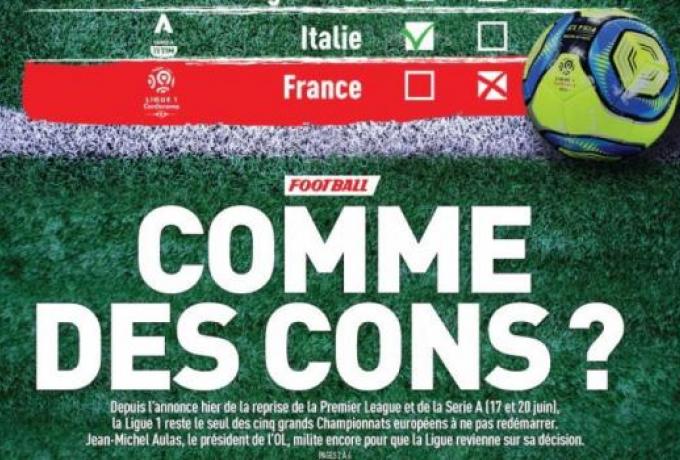 Η «L' Equipe» για την οριστική διακοπή στη Γαλλία: «Σαν ηλίθιοι;»
