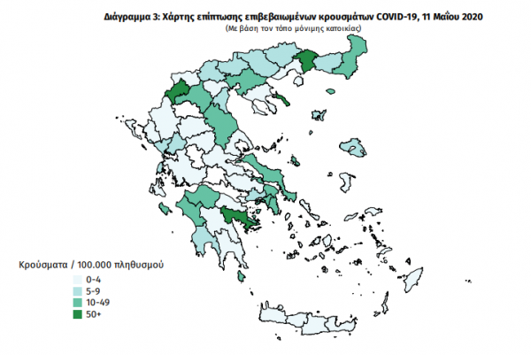 Κορωνοϊός: Ο χάρτης με τα κρούσματα στην Ελλάδα και το προφίλ των νοσούντων (ΦΩΤΟ)