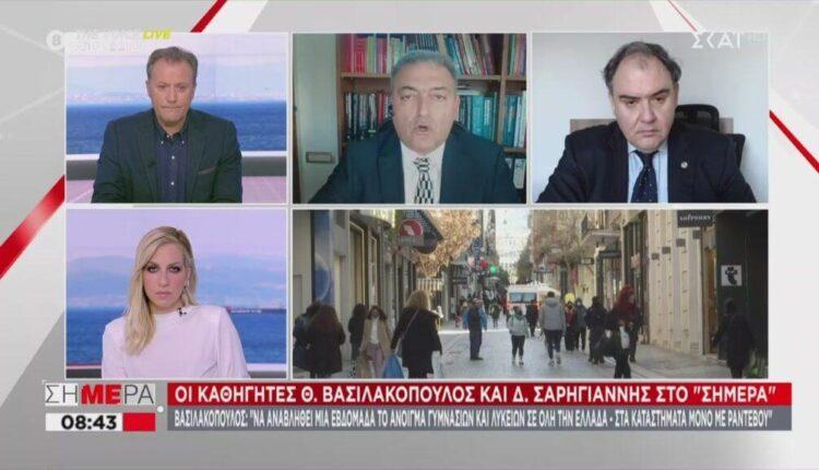 Βασιλακόπουλος: «Δεν έχει κανένα νόημα η απαγόρευση κυκλοφορίας από τις 18:00» (VIDEO)