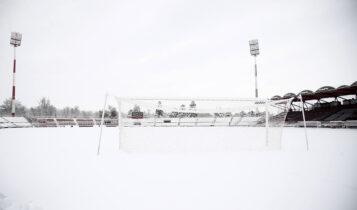 Νέες εικόνες από το χιονισμένο Αλκαζάρ πριν το Λάρισα-ΑΕΚ!