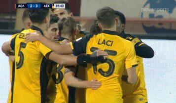 Λάρισα-ΑΕΚ: «Χρυσό» γκολ Αλμπάνη στο 90' και 2-3! (VIDEO)