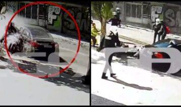 Καταδίωξη στη Λιοσίων: Η στιγμή που η κλεμμένη BMW παρασύρει δύο μοτοσικλετιστές (VIDEO)