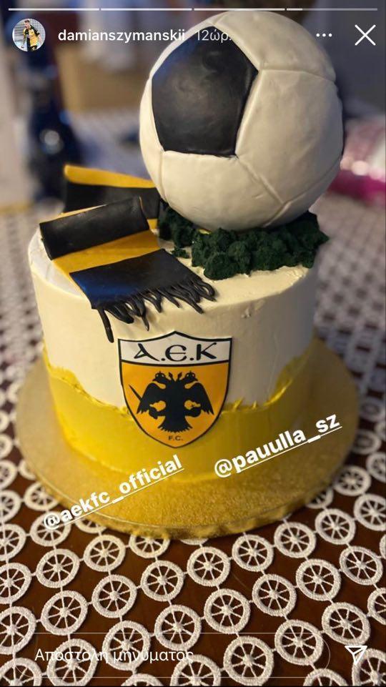 Σιμάνσκι: Με τούρτα ΑΕΚ γιόρτασε τα γενέθλια του (ΦΩΤΟ)