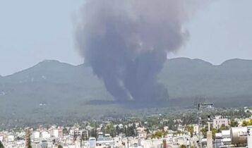 Μεγάλη φωτιά στην Βαρυμπόμπη-Ενεργοποιήθηκε το «112» (VIDEO)