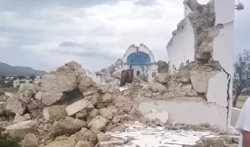 Σεισμός-Κρήτη: Κατέρρευσε εκκλησάκι στον Ξερόκαμπο (VIDEO)