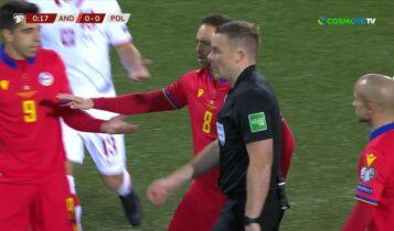 Απίστευτο: Παίκτης της Ανδόρρας αποβλήθηκε στο 20ο δευτερόλεπτο του αγώνα με την Πολωνία! (VIDEO)