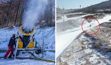 Πώς φτιάχνεται το ψεύτικο χιόνι στους Χειμερινούς Ολυμπιακούς Αγώνες και τι κινδύνους παρουσιάζει