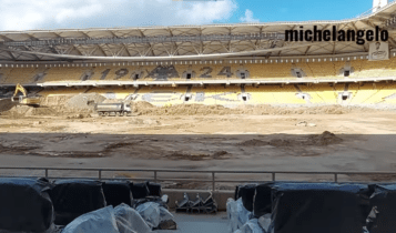 «OPAP Arena»: Διαμορφώνεται ο αγωνιστικός χώρος στο ναό της ΑΕΚ! (VIDEO)