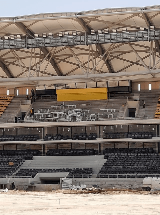 «OPAP Arena»: Τοποθετούνται τα δημοσιογραφικά (ΦΩΤΟ)