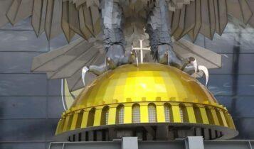 «OPAP Arena»: Μπήκε ο σταυρός στον Δικέφαλο Αετό της ΑΕΚ (VIDEO)