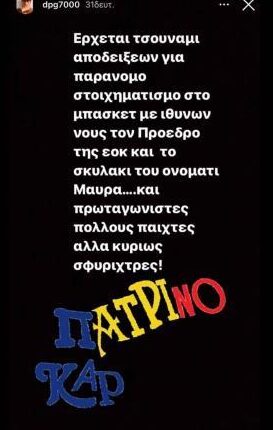 Γιαννακόπουλος: «Παράνομος στοιχηματισμός στο μπάσκετ με ιθύνοντα νου τον Λιόλιο!»