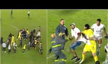 Χάος στη Βραζιλία: Οπαδός της Σάντος έκανε ντου στο γήπεδο και επιτέθηκε στον τερματοφύλακα της Κορίνθιας (VIDEO)