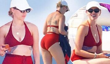 Θεά η Σκάρλετ Γιόχανσον με κόκκινο μπικίνι στην παραλία - Θα μείνεις να... χαζεύεις!
