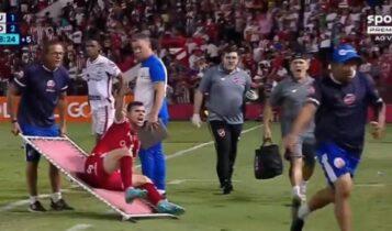 Τραυματιοφορέας στη Βραζιλία παράτησε έξαλλος παίκτη και έφυγε (VIDEO)
