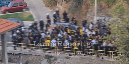 Η πορεία των ΑΕΚτζήδων για το γήπεδο της Λαμίας (VIDEO)