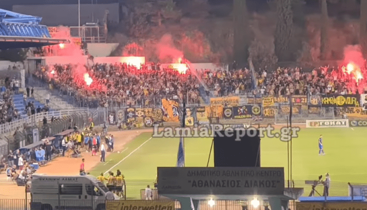 Έτσι πανηγύρισε ο κόσμος της ΑΕΚ το 0-1 του Αραούχο στη Λαμία! (VIDEO)