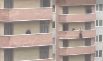 Προσπάθησε να πέσει από μπαλκόνι ύψους 36 μέτρων και την τελευταία στιγμή τον έπιασε γείτονας (VIDEO)