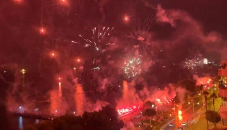 «Κάηκε» η Λεμεσός: Απίστευτο pyro show στην πόλη για τα 92 χρόνια της ΑΕΛ (VIDEO)
