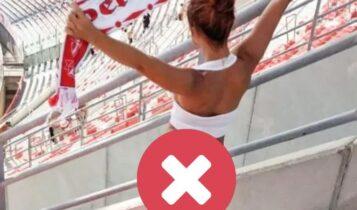 Η οπαδός που φωτογραφίζεται με κατεβασμένο παντελόνι στα γήπεδα κινδυνεύει με πρόστιμο (ΦΩΤΟ)