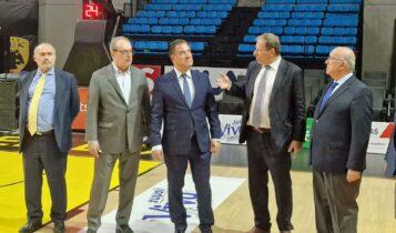 Γεωργιάδης: «Δεσμευτήκαμε να βρούμε λύσεις για την ενεργειακή αναβάθμιση του γηπέδου μπάσκετ της ΑΕΚ»