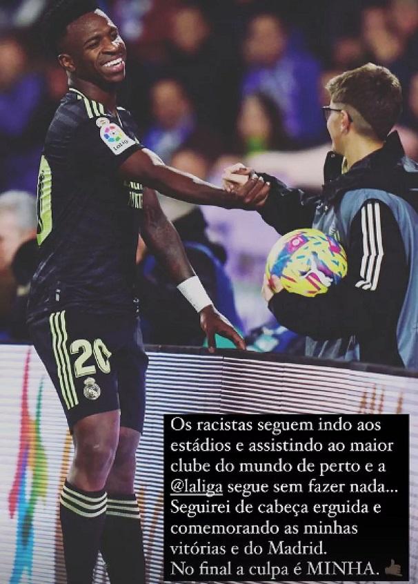 Έξαλλος με την LaLiga o Βινίσιους: «Οι ρατσιστές συνεχίζουν να πηγαίνουν στα γήπεδα και η LaLiga συνεχίζει να μην κάνει τίποτα»
