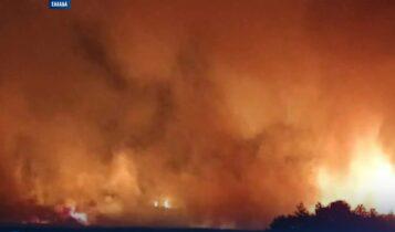 Ανεξέλεγκτη η φωτιά στην Εύβοια - Κινδυνεύουν σπίτια!