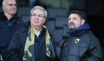 AEK: Δεν χάνουν ματς στην «Αγιά Σοφιά - OPAP Arena» Χαρδαλιάς και Σταϊκούρας - Στο γήπεδο και ο Φέρρης (ΦΩΤΟ)
