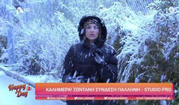 Η χιονισμένη καλημέρα της Σταματίνας Τσιμτσιλή (VIDEO)