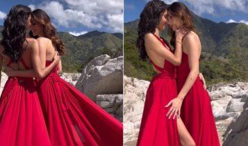 Μαριάνα Βαρελά – Φαμπιόλα Βαλεντίν: Πιο ερωτευμένες από ποτέ – Φορούν μακριά κόκκινα φόρεματα και γιορτάζουν τον Άγιο Βαλεντίνο