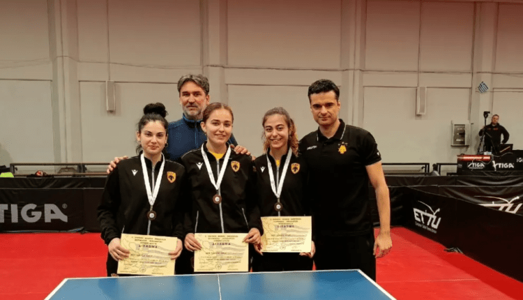 ΑΕΚ: Χάλκινο μετάλλιο στο Κύπελλο Αττικής για την γυναικεία ομάδα πινγκ πονγκ