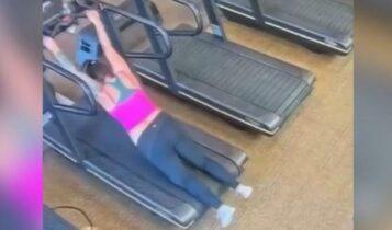 Επικό ατύχημα σε γυμναστήριο! Ο διάδρομος της κατέβασε τη φόρμα (VIDEO)