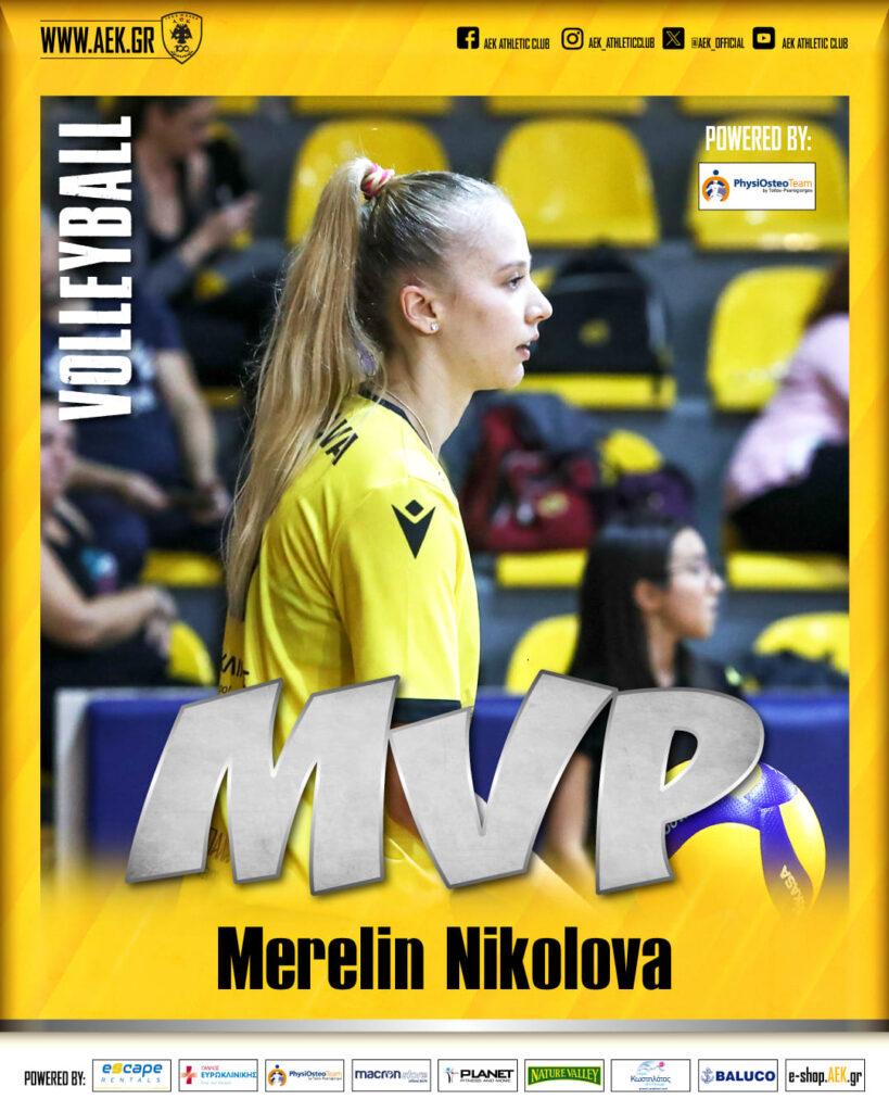 ΑΕΚ: Η Μέριλιν Νικόλοβα «PhysiOsteo Team MVP» του αγώνα με Παναθηναϊκό