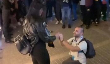 Απίστευτο: Οπαδός της Μαρσέιγ έκανε πρόταση γάμου σε φίλη της ΑΕΚ έξω από την «Αγιά Σοφιά - OPAP Arena»! (VIDEO)