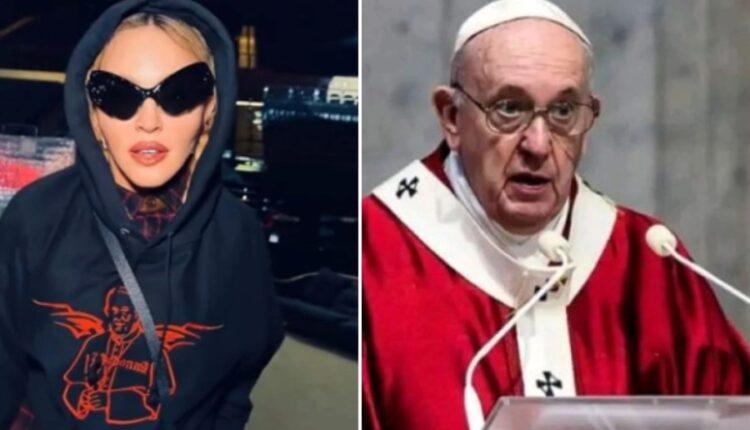 Έξαλλο πάλι το Βατικανό με τη Μαντόνα: Φόρεσε μπλούζα με τον Πάπα Φραγκίσκο και το όνομά της στο ράσο του! (ΦΩΤΟ)