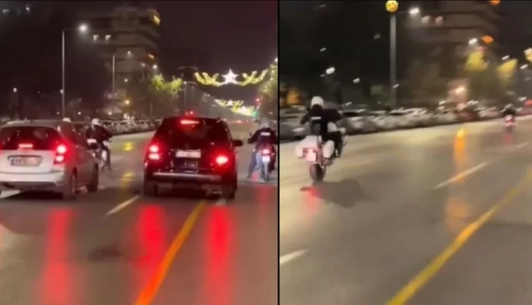 Απίστευτο VIDEO: Αστυνομικός προκαλεί ξεκινώντας με σούζα σε φανάρι της Θεσσαλονίκης