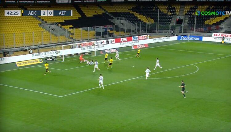 ΑΕΚ – Αστέρας Τρίπολης: Γύρισμα του Ελίασον από δεξιά, νέο αυτογκόλ του Ζουκάνοβιτς και 3-0! (VIDEO)