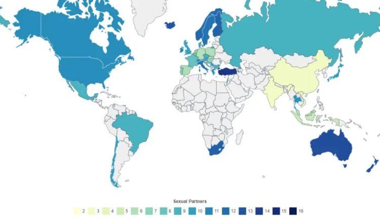 Οι χώρες με τον μεγαλύτερο αριθμό σεξουαλικών συντρόφων κατά μέσο όρο – Πού βρίσκεται η Ελλάδα
