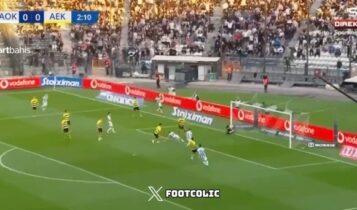 ΠΑΟΚ - ΑΕΚ: Ο Μπάμπα σέντραρε, ο Κωνσταντέλιας με δυνατό σουτ το 1-0 στο 3' (VIDEO)